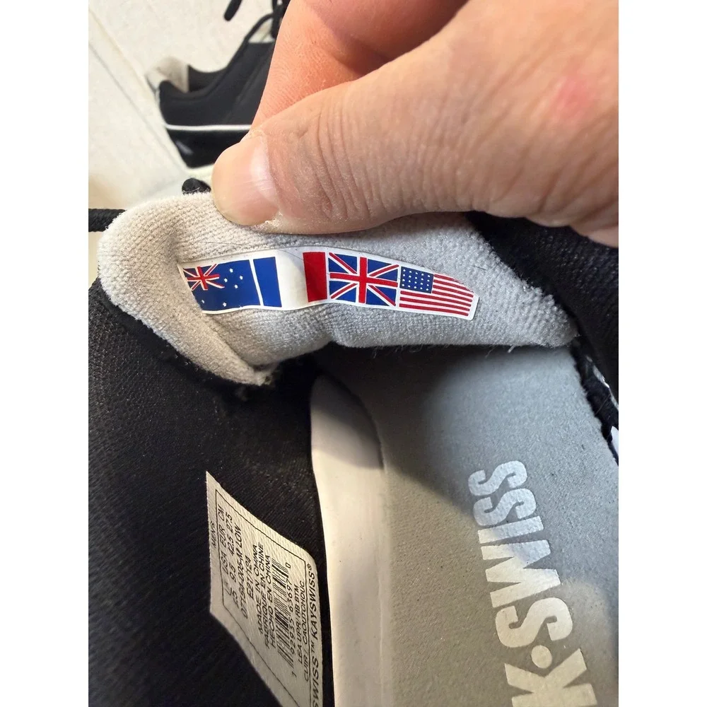K-Swiss Match Rival Black Gray White Mens Size 9.5 Sneakers‎ 07154 005